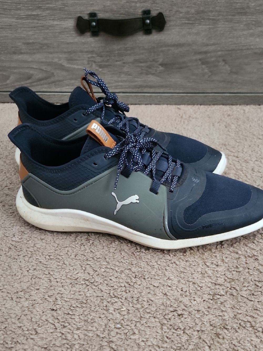Puma Men's Navy, Gray & Brown Golf Shoes